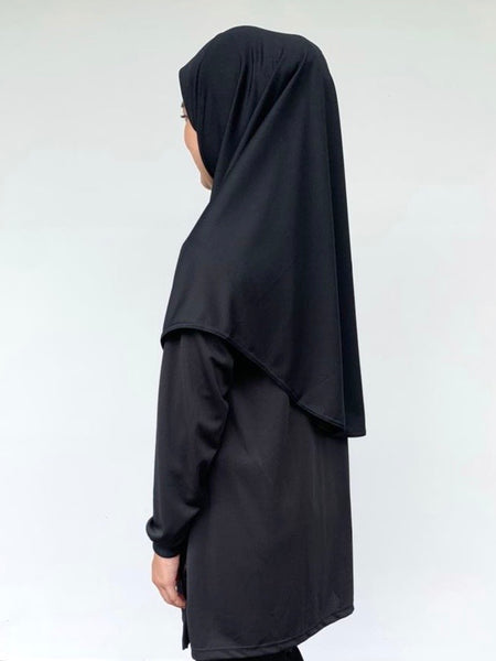 Black Tudung Drifit - L