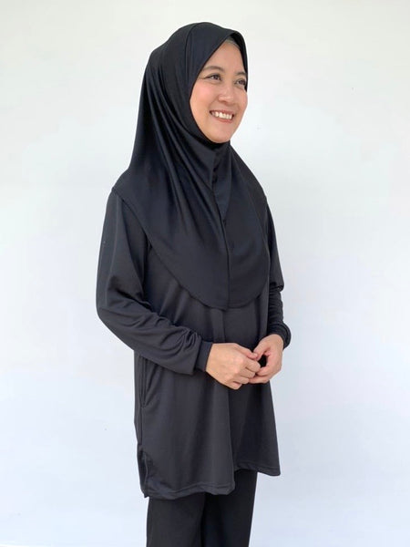 Black Tudung Drifit - M