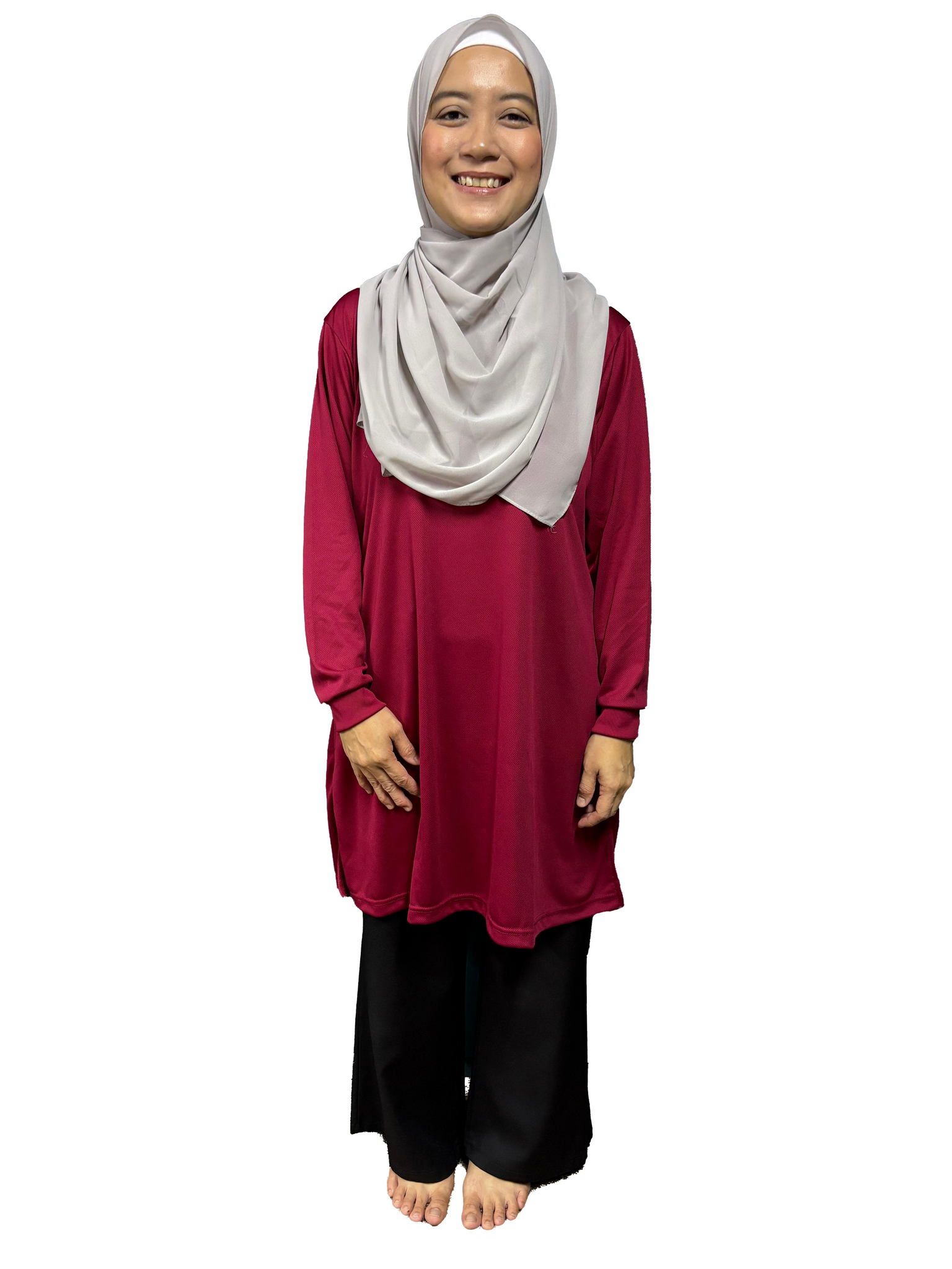 Maroon (Longer) Muslimah Drifit