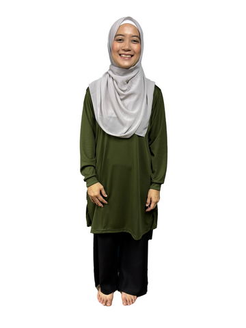 Olive (Longer) Muslimah Drifit