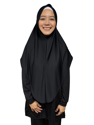 Black Tudung Drifit (chin cover) - L