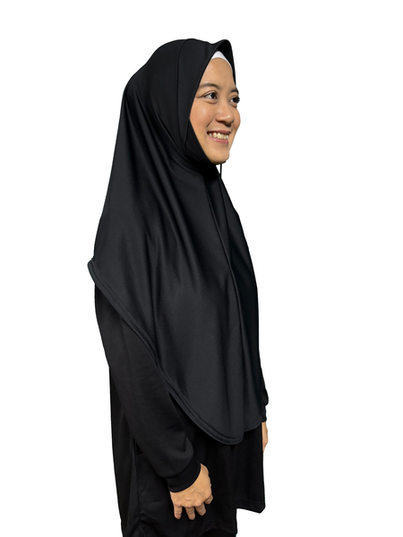 Black Tudung Drifit (chin cover) - L