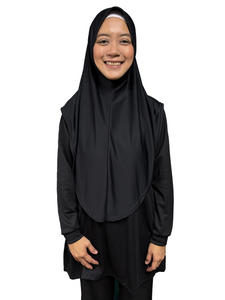 Black Tudung Drifit (chin cover) - M