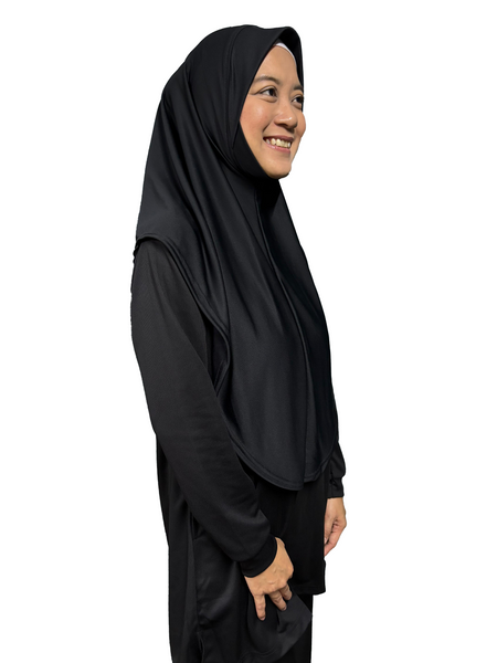 Black Tudung Drifit (chin cover) - M